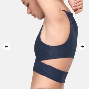 Outdoor Voices Slashed Back Navy Crop Top